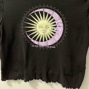 Black graphic Crop Top